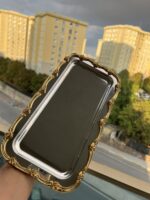 DİKDÖRTGEN GÜMÜŞ ÇERÇEVELİ SUNUM TEPSİSİ 33*17 cm - Görsel 2