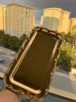 DİKDÖRTGEN GOLD ÇERÇEVELİ SUNUM TEPSİSİ 33*17 cm - Görsel 2