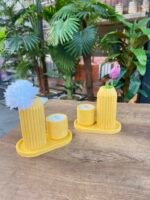 3 Parça Banyo Kombin Set* VİNTAGE 
SARI - Görsel 2