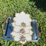 3’lü Yıldız Papatya taşlı sunum Peçetesi * GOLD