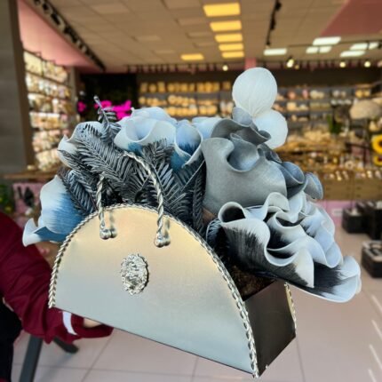 Gümüş  model çanta çiçek