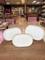 3 Boy Yaldızlı Porselen Sunumluk (AYAKLISIZ) - Görsel 7