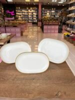 3 Boy Yaldızlı Porselen Sunumluk (AYAKLISIZ)