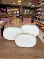 3 Boy Yaldızlı Porselen Sunumluk (AYAKLISIZ) - Görsel 2