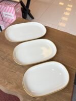 3 Boy Yaldızlı Porselen Sunumluk (AYAKLISIZ) - Görsel 4