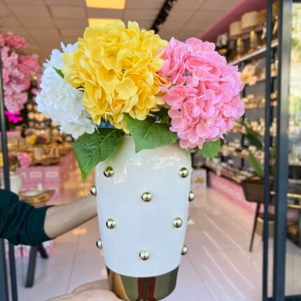 Boncuklu Avangart Model Vazo  005 (Çiçek Aranjman dahil değildir )