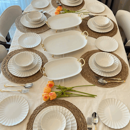 30 PARÇA İNCİ SERİSİ
PORSELEN YEMEK TAKIMI
(Supla Dahildir)..