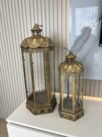 Metal Eskitme Antika Tarz 2’Li Fener - Görsel 3