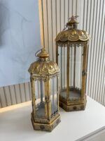 Metal Eskitme Antika Tarz 2’Li Fener - Görsel 2