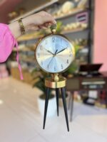 Ayaklı Eskitme Tripot Masa Saati- İçi Beyaz - Görsel 2