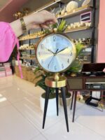 Ayaklı Eskitme Tripot Masa Saati- İçi Beyaz