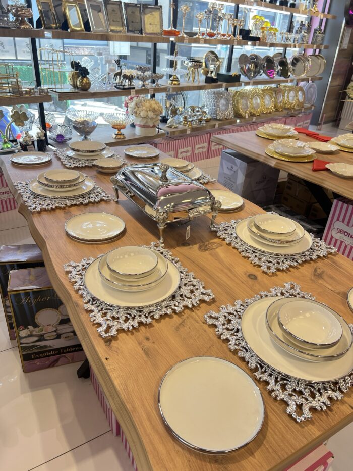 24 PARÇA PORSELEN Silver Yemek takımı - Görsel 2