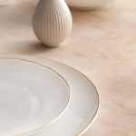 Trimo 6 Kişilik 24 Parça Yemek Takımı - Beyaz/Gold