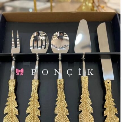 5’Li  GÜMÜŞ BAŞLIK SERVİS & SUNUMLUK*Tüy Model