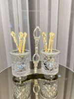 2’Li Set Üstü Cam Kaşıklık *Gümüş