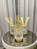 3’LÜ Set Üstü Cam Kaşıklık**Gold - Görsel 2