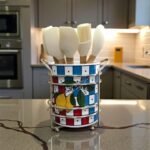 Damalı limonlu Metal Kaşıklık*GÜMÜŞ