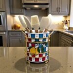 Damalı limonlu Metal Kaşıklık*GOLD