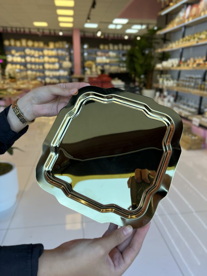 6 Adet Desenli Kare  Gold - Görsel 2