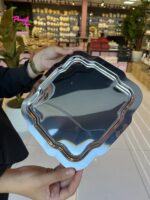 6 Adet Desenli Kare  Gümüş - Görsel 2