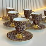 Kahverengi Leopar Türk Kahvesi Fincanı