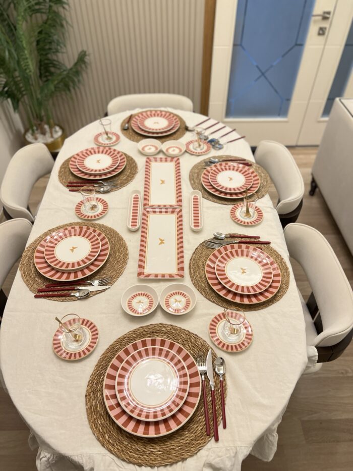 38 Parça Pink Candy Kahvaltı Pasta ve Servis Takımı **PORSELEN SERİ🌟 - Görsel 7