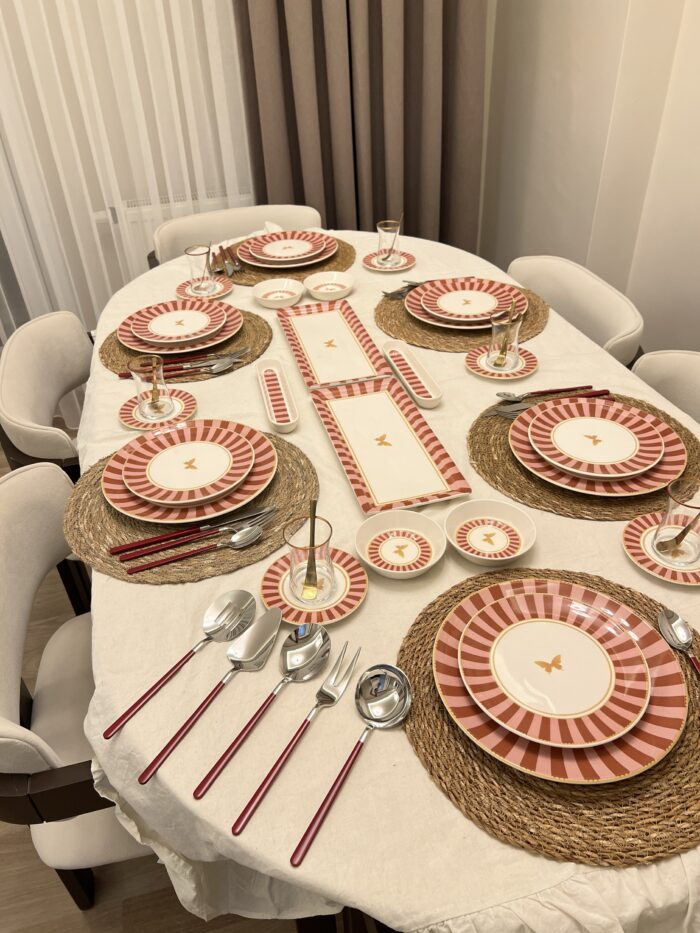 38 Parça Pink Candy Kahvaltı Pasta ve Servis Takımı **PORSELEN SERİ🌟 - Görsel 8
