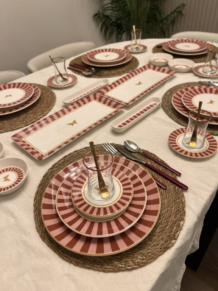 38 Parça Pink Candy Kahvaltı Pasta ve Servis Takımı **PORSELEN SERİ🌟 - Görsel 2