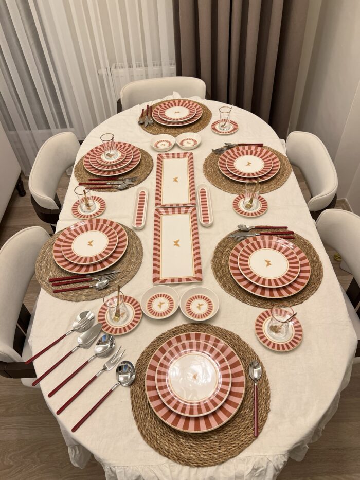 38 Parça Pink Candy Kahvaltı Pasta ve Servis Takımı **PORSELEN SERİ🌟 - Görsel 9