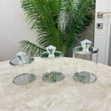 3’Lü Elmas Detay Çok Amaçlı Dekor Kutu**GÜMÜŞ