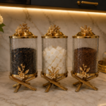3’Lü Japon Gülü  Kavanoz Gold