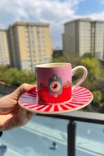 2 Kişilik Pink Candy Türk Kahvesi Fincan Seti HAFTA SONUNA ÖZEL - Görsel 2