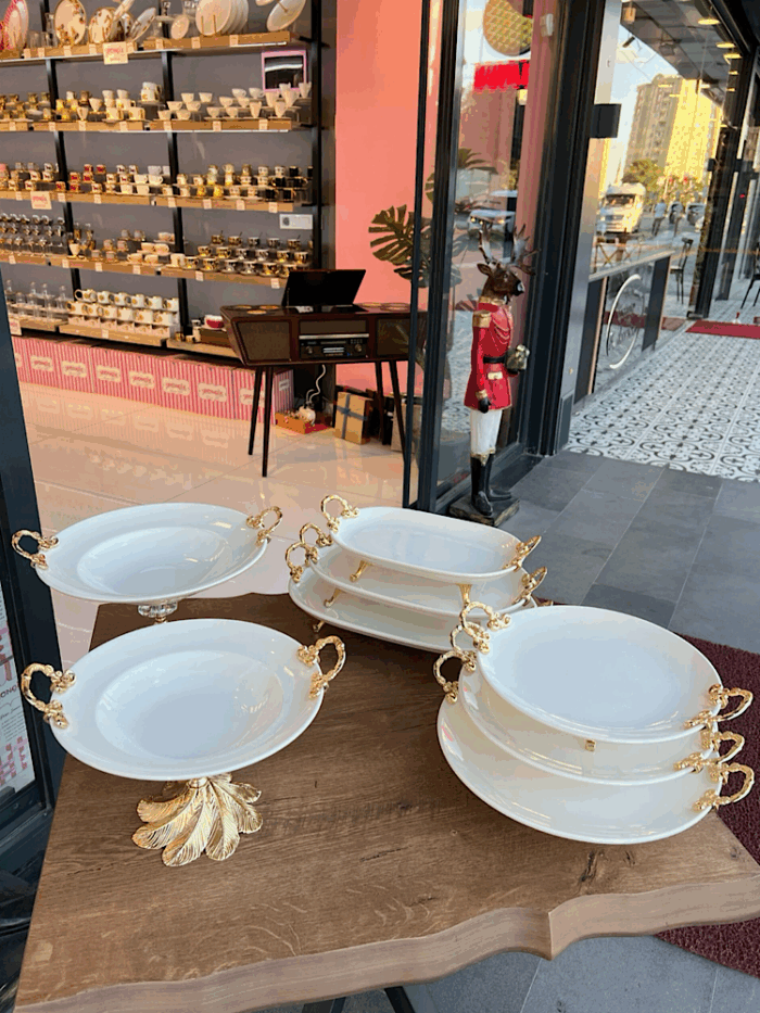 8 PARÇA PORSELEN TAM SET SUNUM SETİ
3+3+2 Seri  ** GOLD - Görsel 1