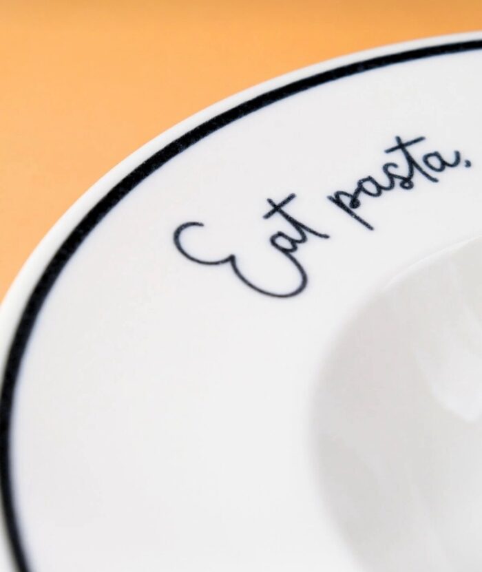 2’li Makarna Tabağı - Spagetti Eat pasta forget your regret… - Görsel 2