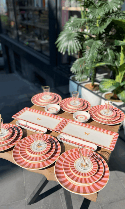 38 Parça Pink Candy Kahvaltı Pasta ve Servis Takımı **PORSELEN SERİ🌟