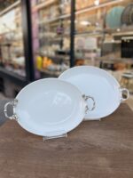 2 Boy Porselen Sunumluk * GÜMÜŞ