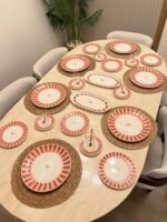 38 Parça Pink Candy Kahvaltı Pasta ve Servis Takımı **PORSELEN SERİ🌟 - Görsel 3