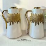 2 Li Gold İthal Termos Seti*mat Gold detaylı Beyaz