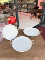 3 Boy Yuvarlak Porselen Sunumluk- Gümüş 146 - Görsel 4