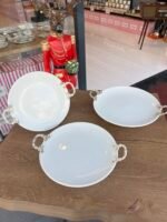 3 Boy Yuvarlak Porselen Sunumluk- Gümüş 146 - Görsel 3