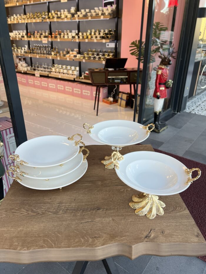 5 PARÇA YUVARLAK PORSELEN SUNUM SETİ
3+2 Seri  ** GOLD - Görsel 1
