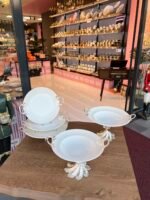 5 PARÇA YUVARLAK PORSELEN SUNUM SETİ 
3+2 Seri  ** Gümüş