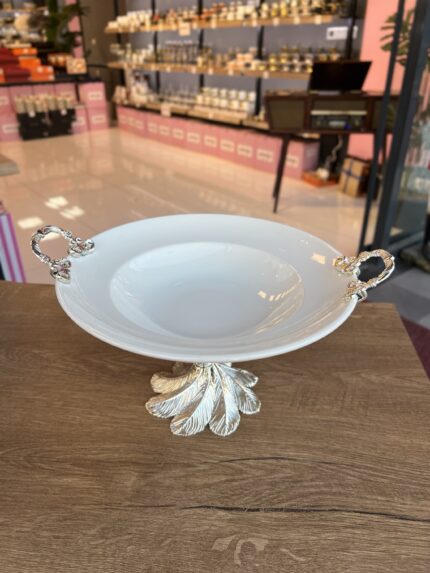 28 cm
Zamak AYAKLI Yuvarlak Porselen Salata Kasesi ** GÜMÜŞ