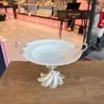 25 cm
Zamak AYAKLI Yuvarlak Porselen Salata Kasesi ** Gümüş