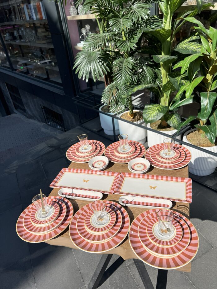 38 Parça Pink Candy Kahvaltı Pasta ve Servis Takımı **PORSELEN SERİ🌟 - Görsel 4