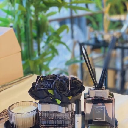 4 PARÇA ÇİÇEKLİ KOKU VE MUM SETİ*