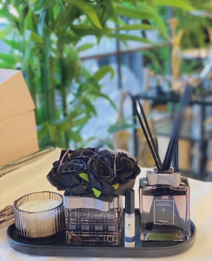 4 PARÇA ÇİÇEKLİ KOKU VE MUM SETİ*