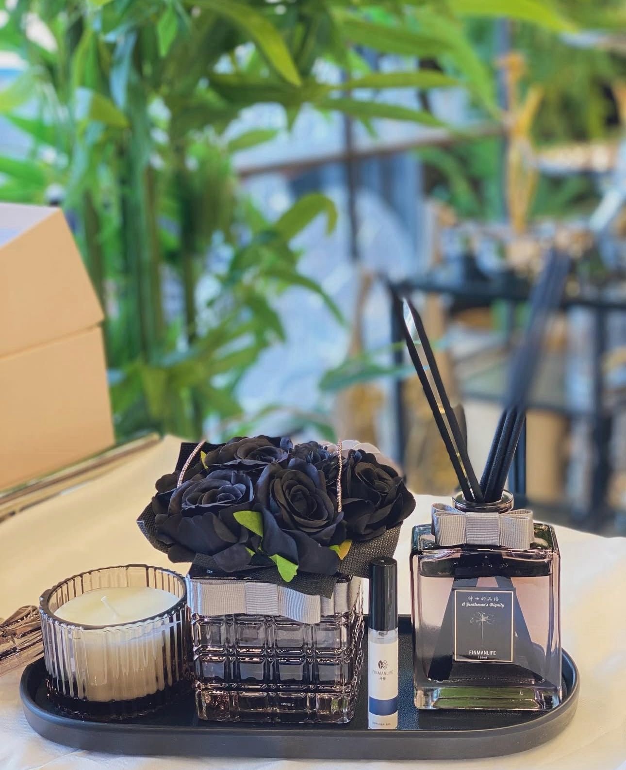 0535cef3-ad08-46c7-b280-bbe005570060-2 4 PARÇA ÇİÇEKLİ KOKU VE MUM SETİ* - Görsel 1