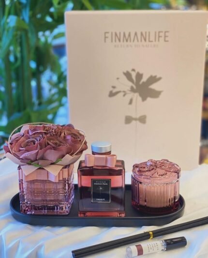 4 PARÇA ÇİÇEKLİ KOKU VE MUM SETİ****