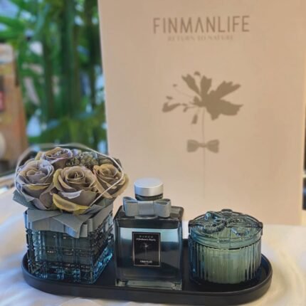 4 PARÇA ÇİÇEKLİ KOKU VE MUM SETİ***